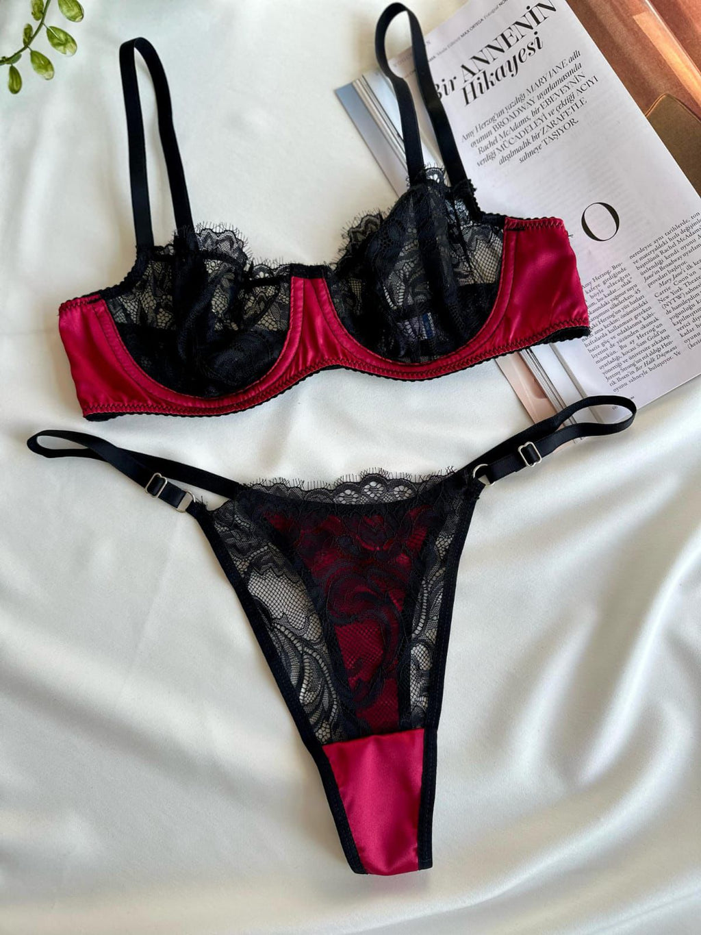 Sate Bordo Sütyen Takım