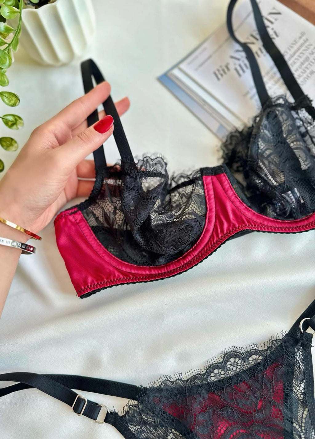 Sate Bordo Sütyen Takım